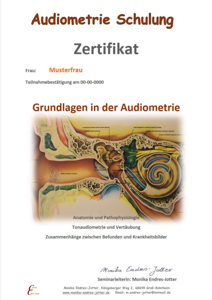 zertifikat-audiometrie-vorlage-monika-endres-jotter Beispiel Zertifkat Audiometrie Schulung Monika Endres-Jotter
